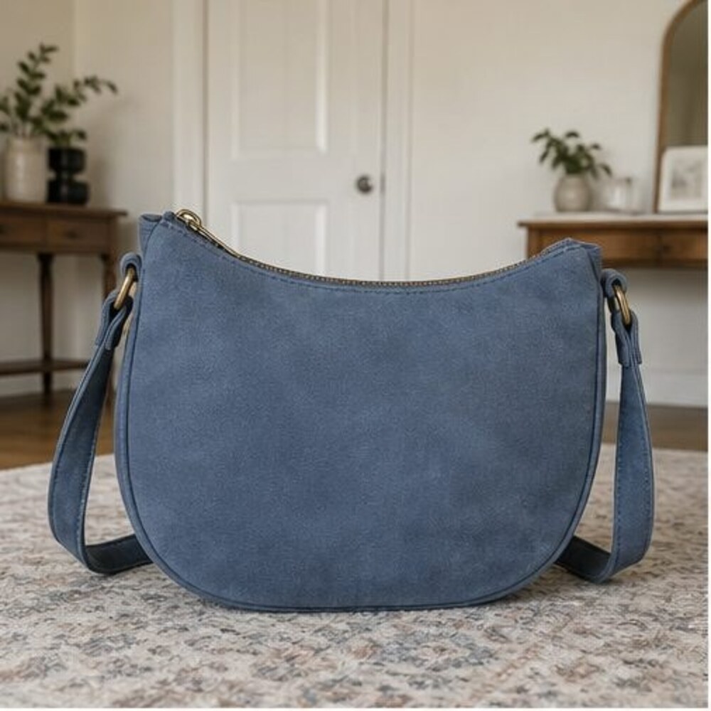 Slate Suede Crossbody Bag